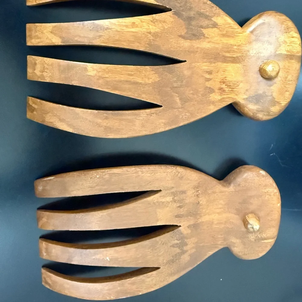 Bamboo‎ Wooden Salad Hands pasta/maccaroni handles